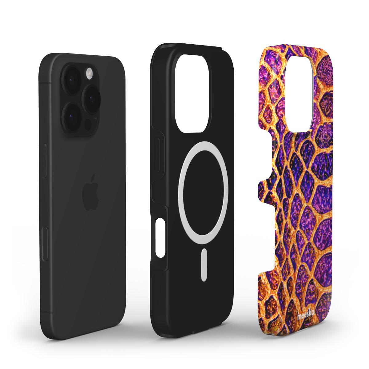 Purple and Yellow Snake Skin | MagSafe Tough Phone Case